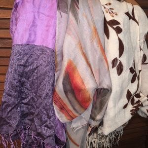 3 large scarfs